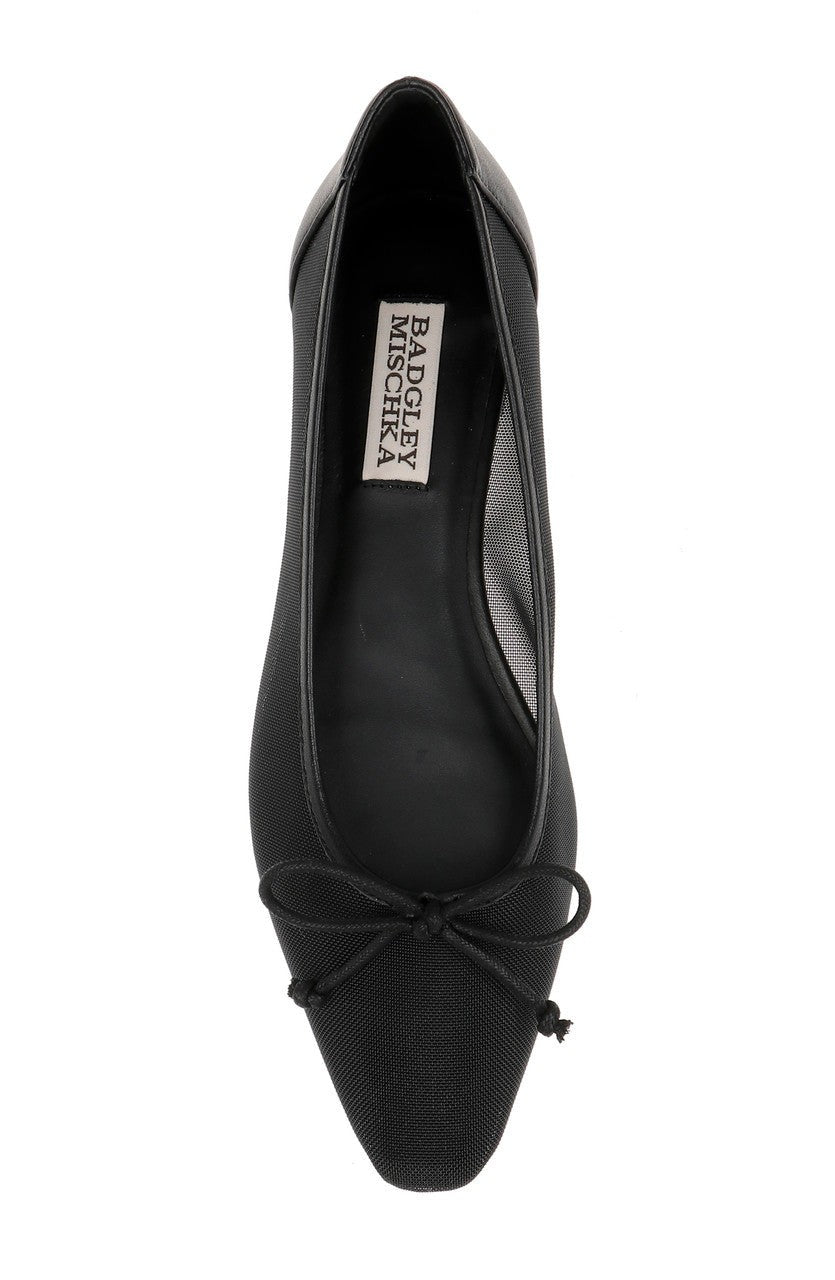 Cam Pointed Toe Leather Flats with Bow