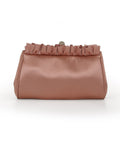 Olivia Satin Ruffle Top Pouch Clutch