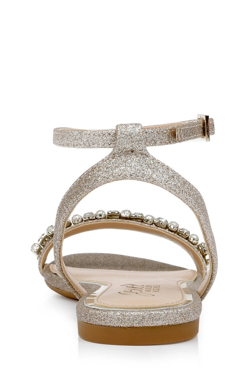 Daria Pearl and Crystal Flat Sandals