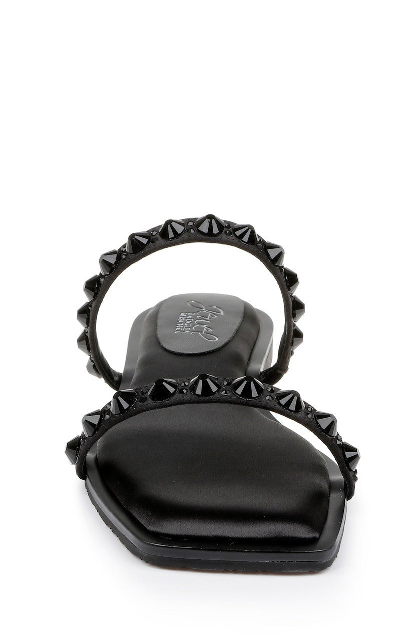 Honesty Flat Sandals with Gemstone-Studded Straps