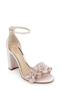 Deva Ruffle High Block Heel