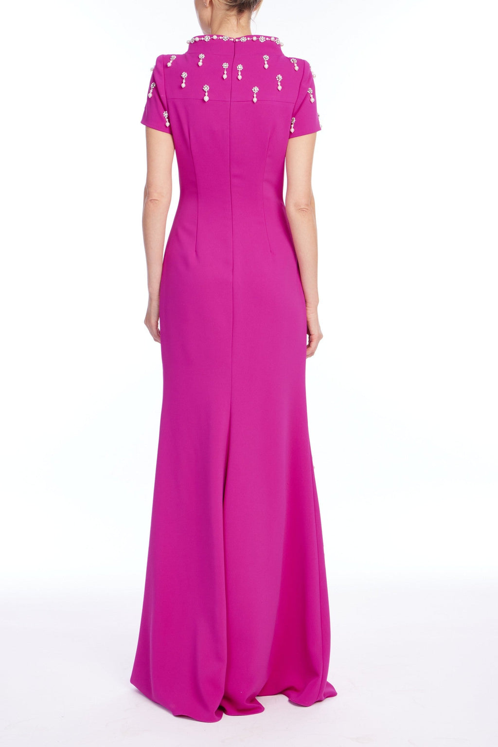 Cap Sleeve Beaded Gown