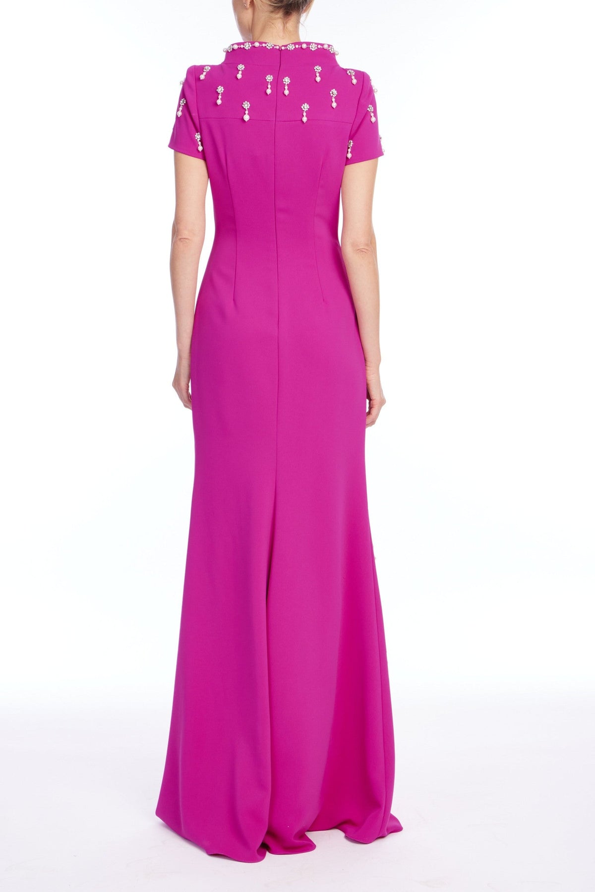 Cap Sleeve Beaded Gown