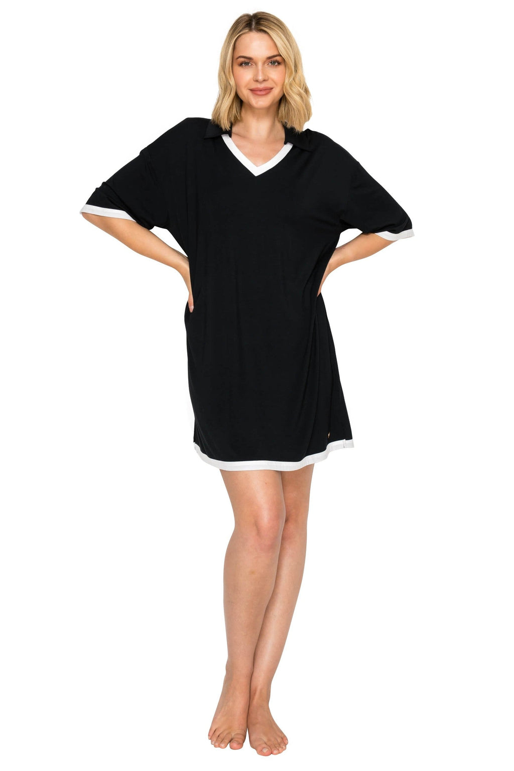 Yummy Modal Blend Collared Sleep Dress