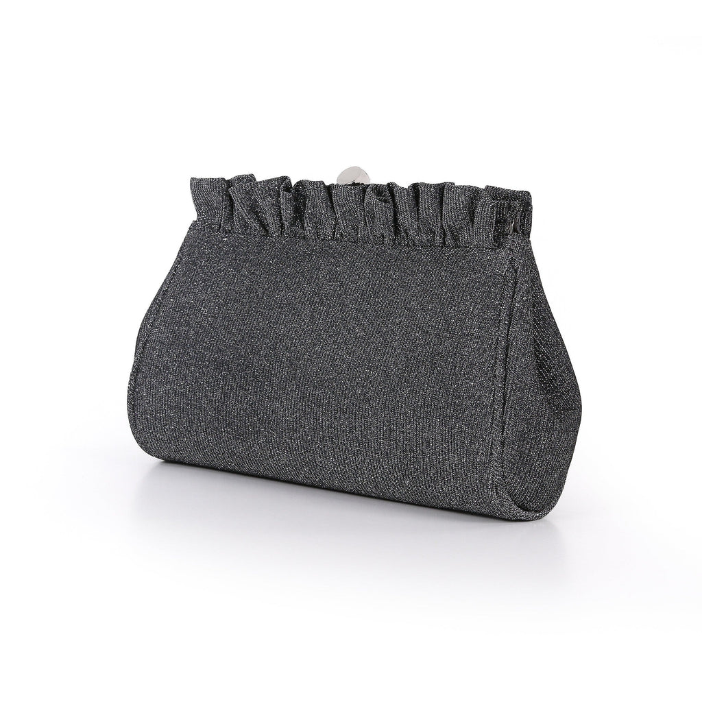 Ria Ruffled Sparkle Jacquard Clutch