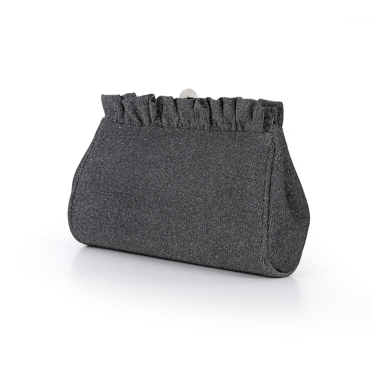 Ria Ruffled Sparkle Jacquard Clutch