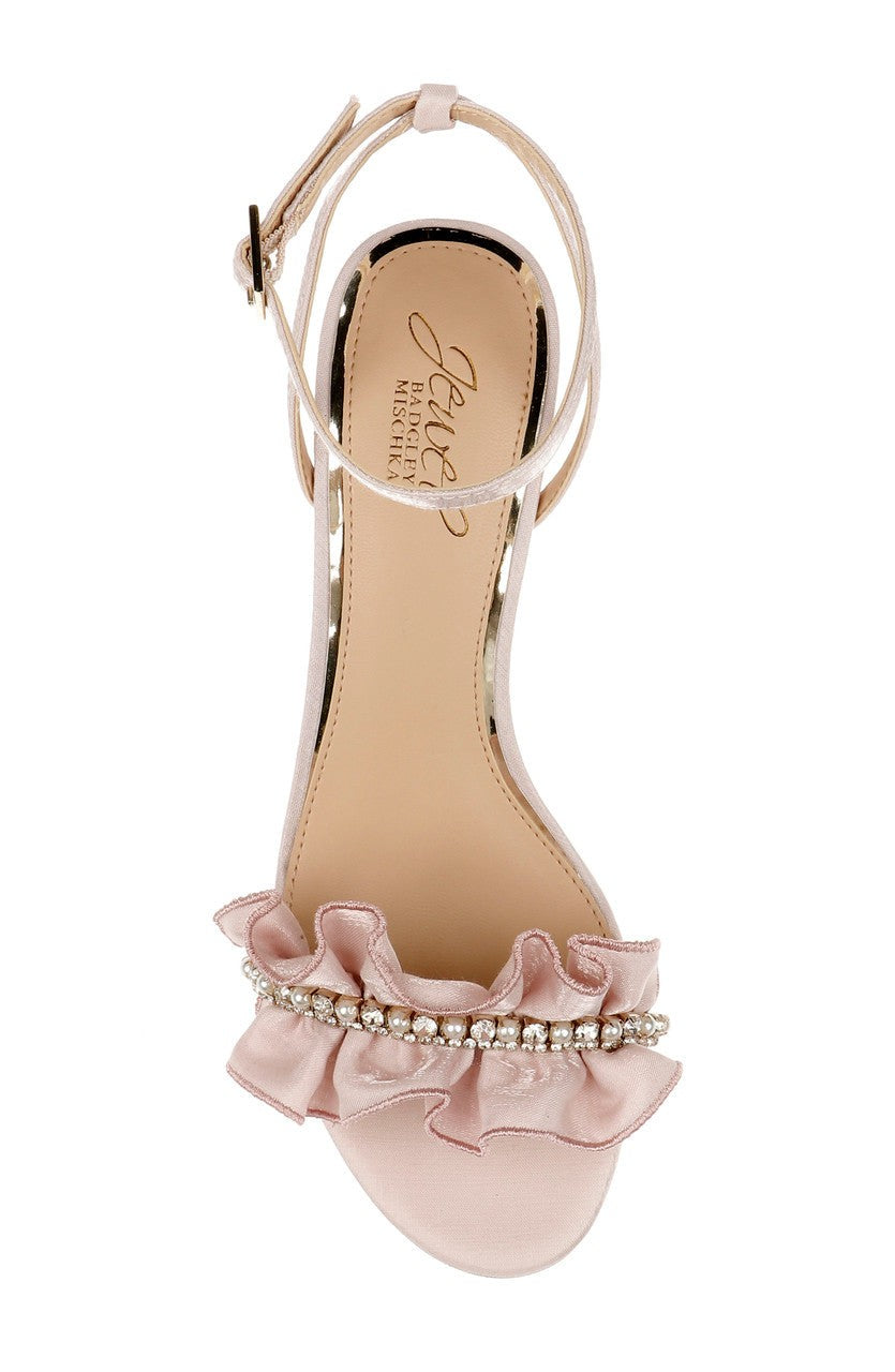 Desirie Ruffle Block Heel Sandal