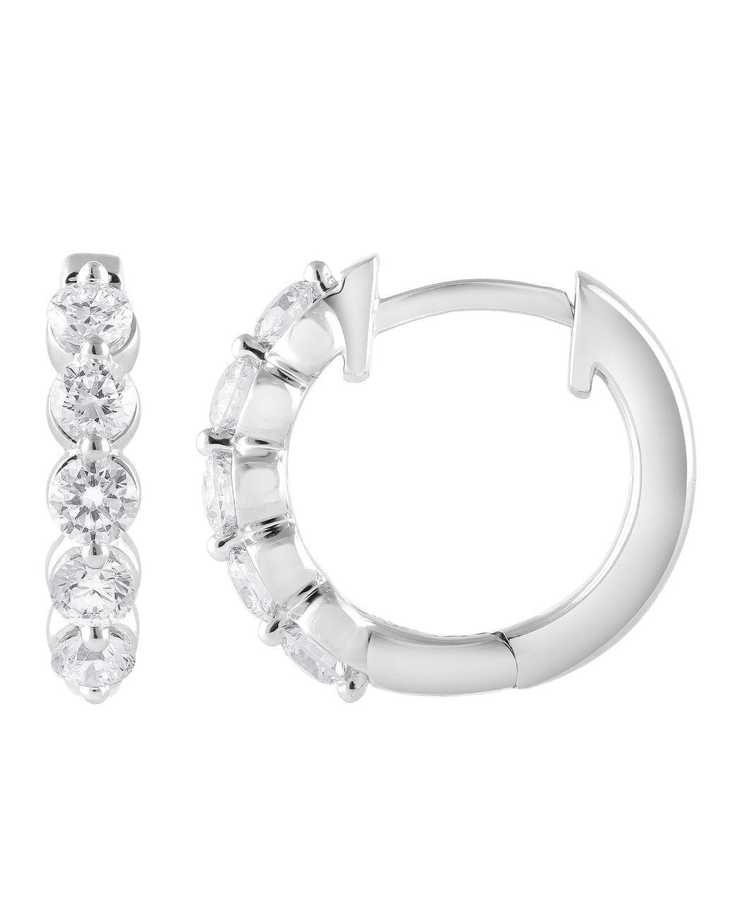 Small Diamond Hoops Earrings