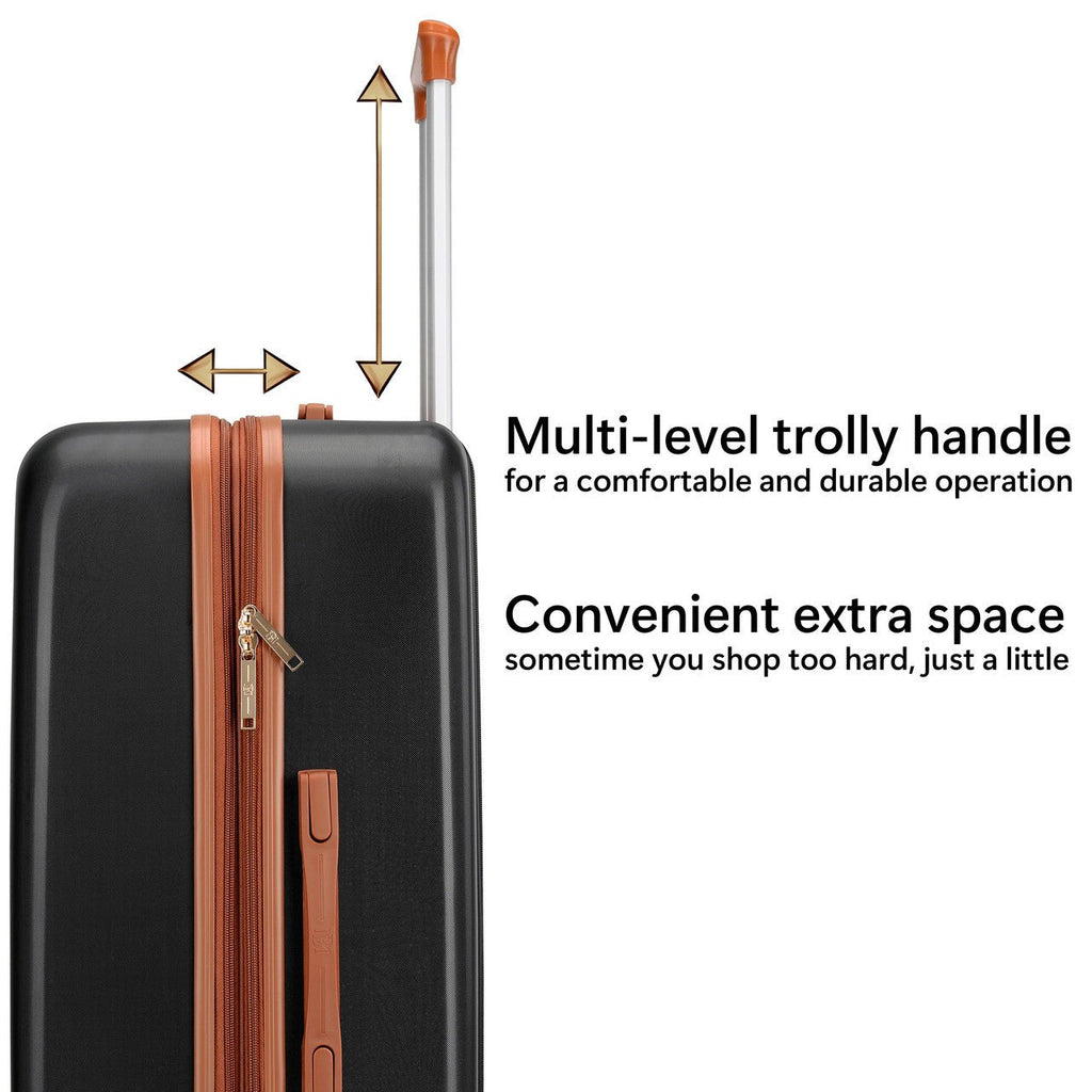Mia 3 Piece Expandable Retro Luggage Set