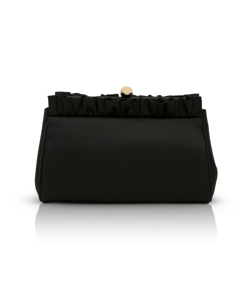 Olivia Satin Ruffle Top Pouch Clutch
