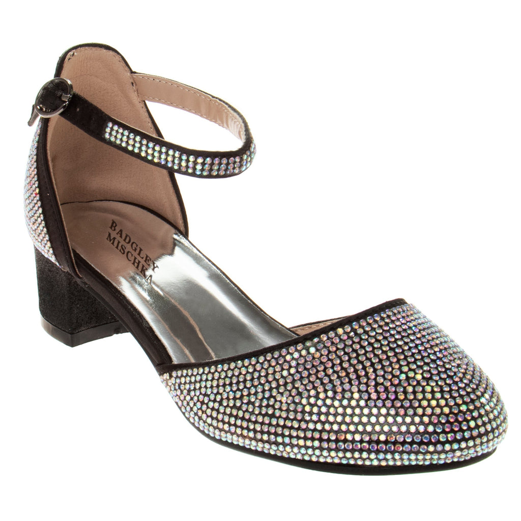 Girls’ Studded Block Heeled 2-Piece Dress Shoe