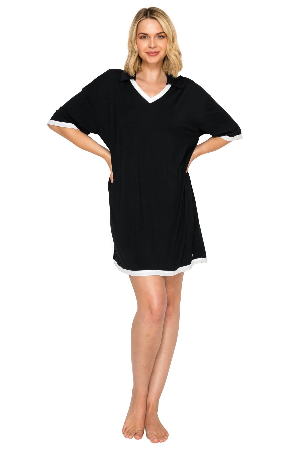 Yummy Modal Blend Collared Sleep Dress