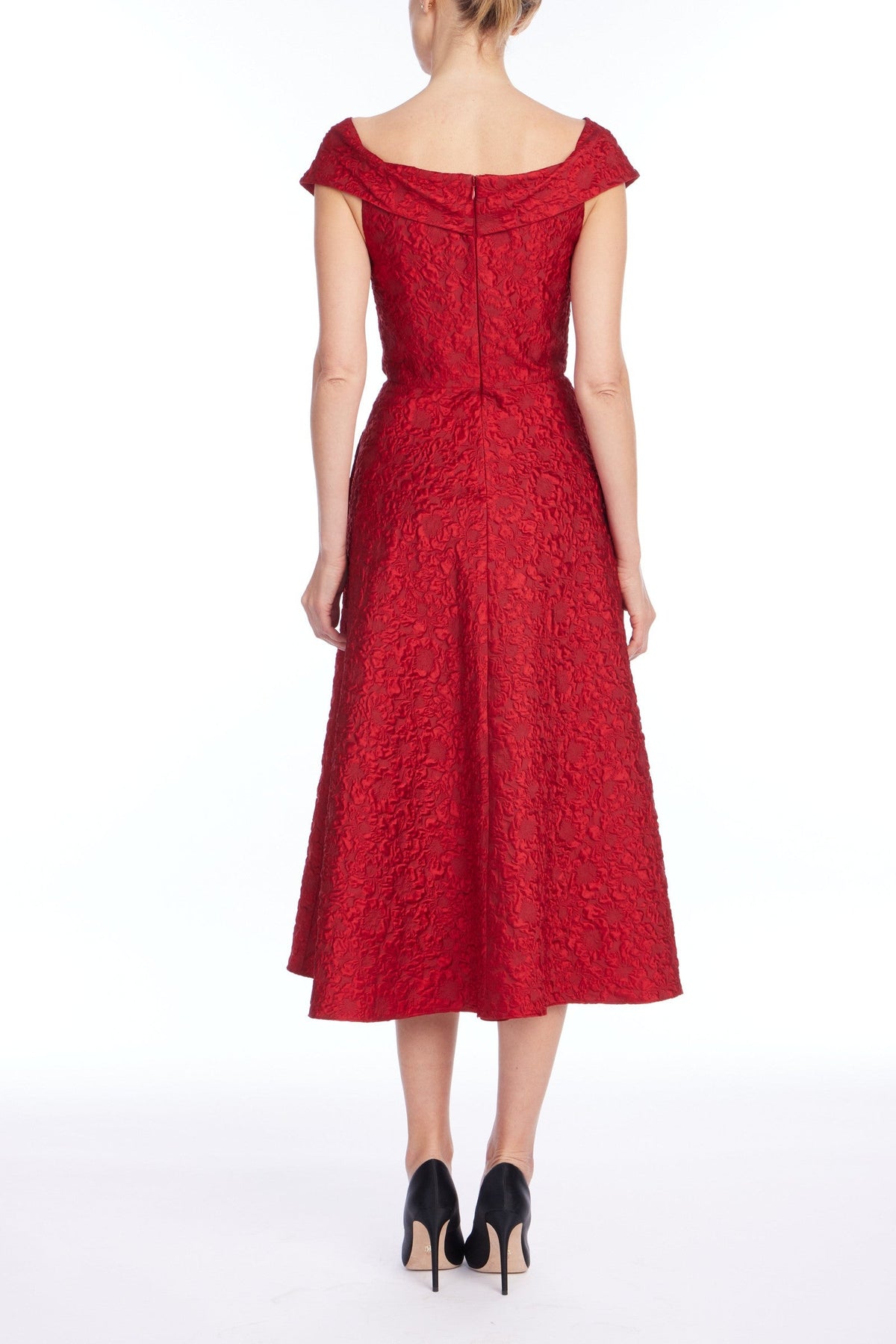 Portrait Jacquard Cocktail Dress