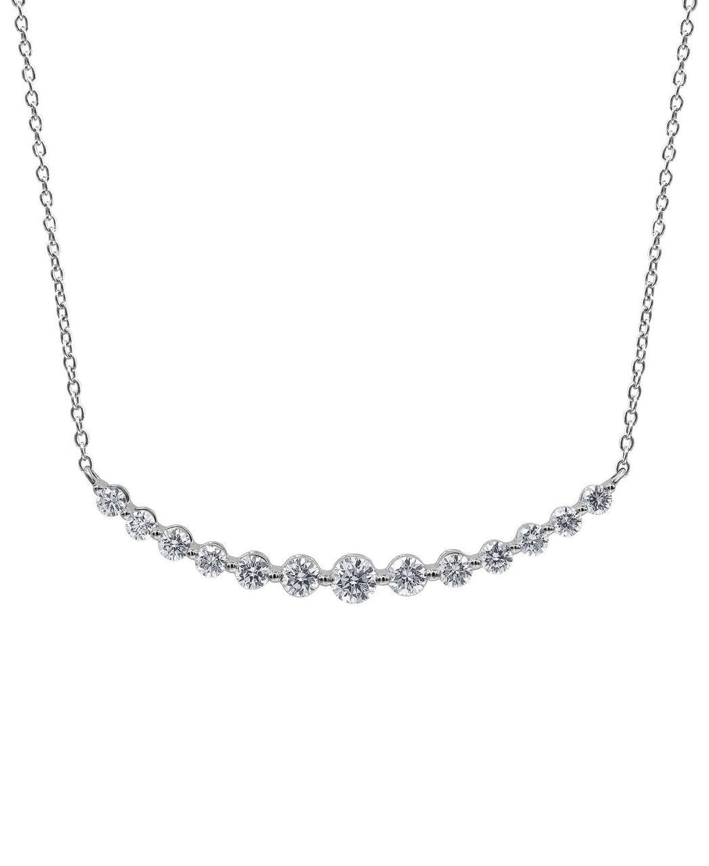 Diamond Curved Bar Collar Necklace