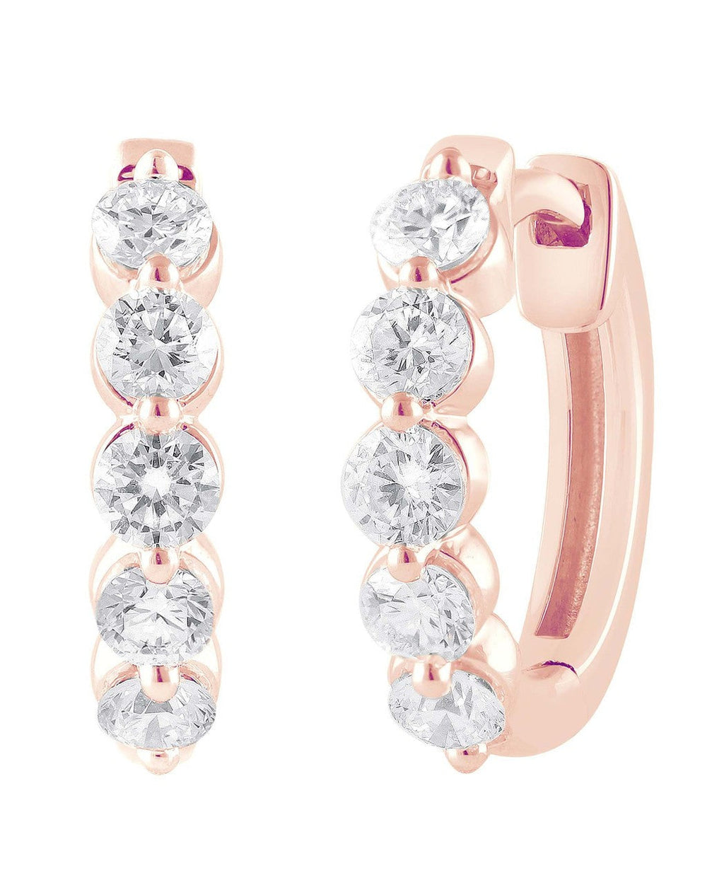 Small Diamond Hoops Earrings