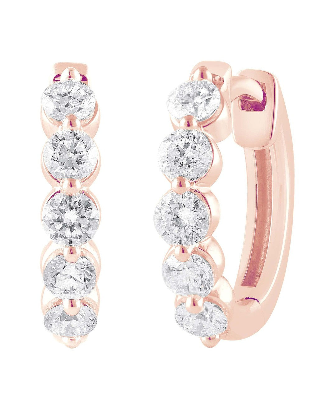 Small Diamond Hoops Earrings