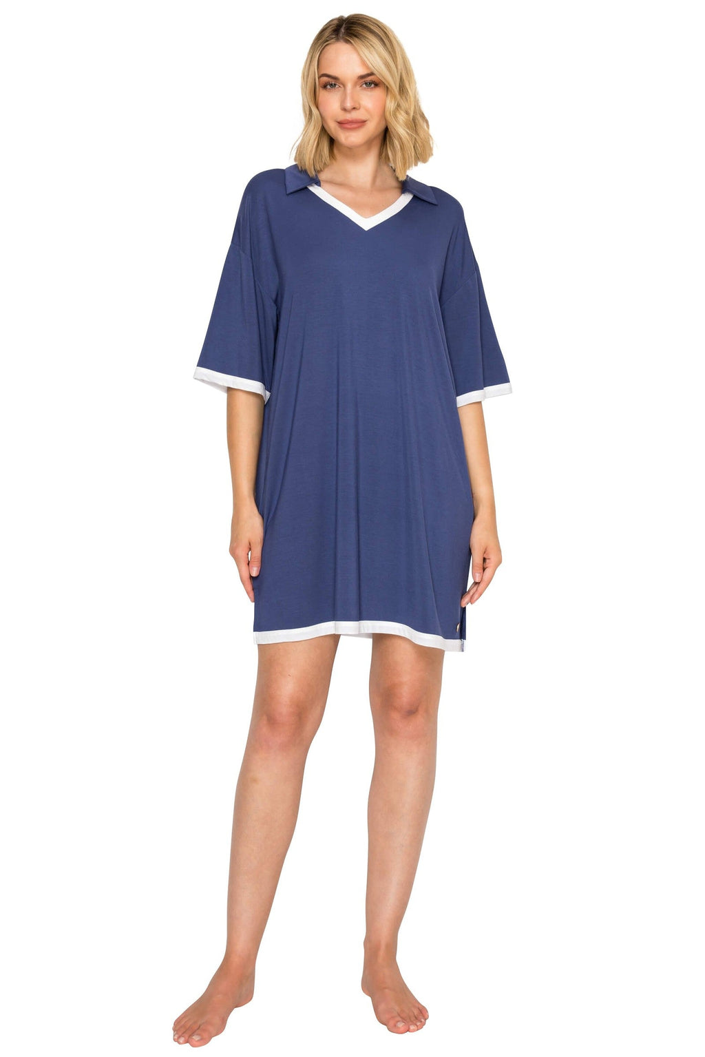 Yummy Modal Blend Collared Sleep Dress