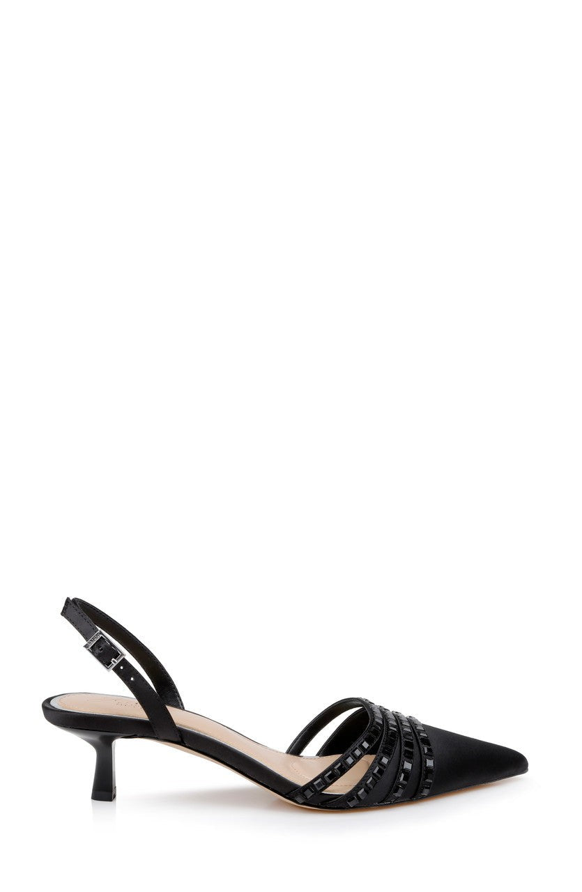 Katalina Bejeweled Slingback with Kitten Heel