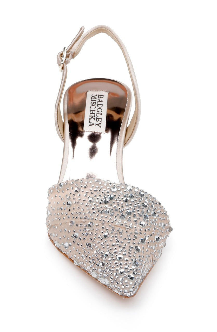 Brenna Rhinestone-Studded 2-Piece Slingbacks