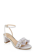 Desirie Ruffle Block Heel Sandal