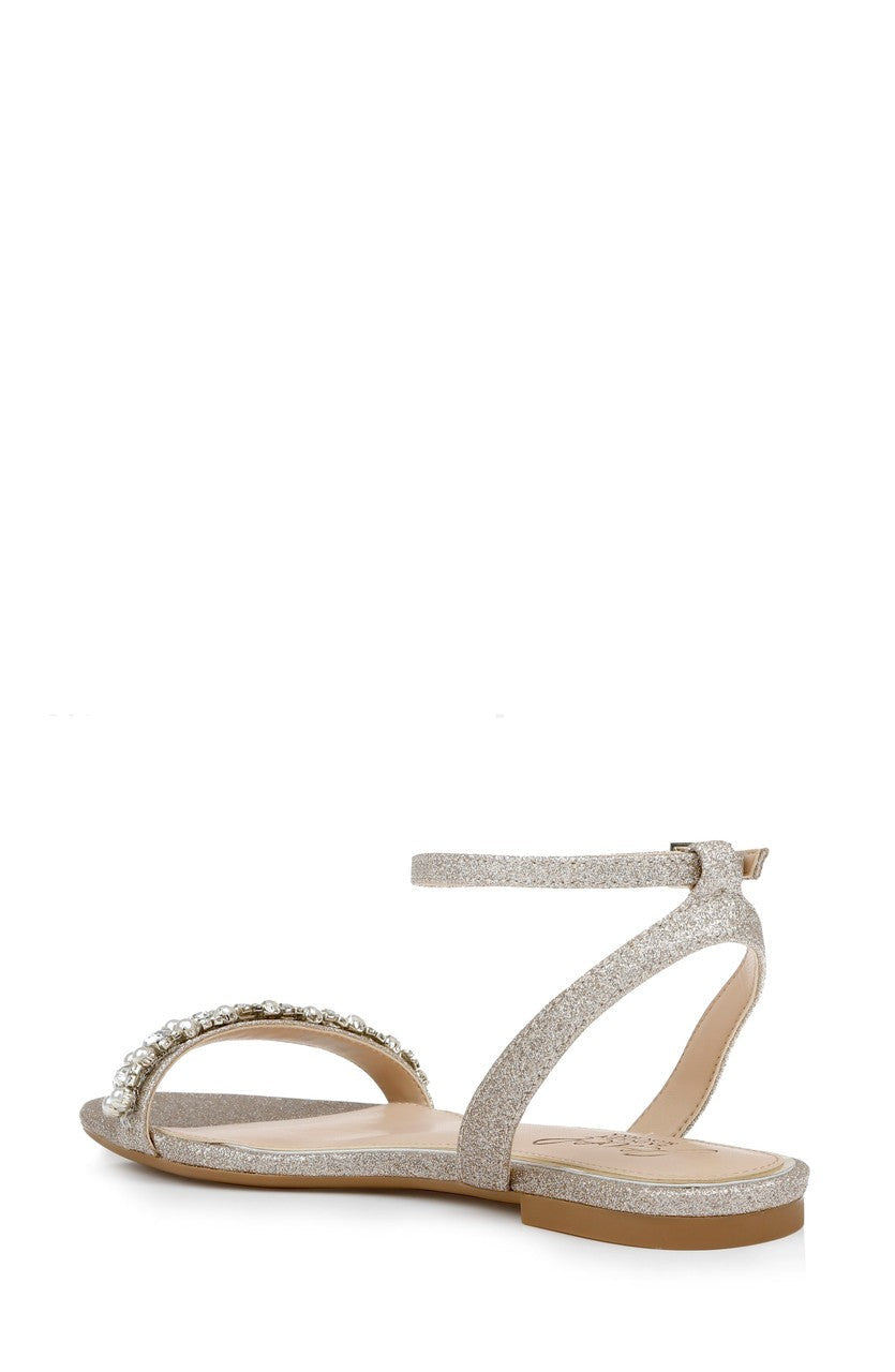 Daria Pearl and Crystal Flat Sandals