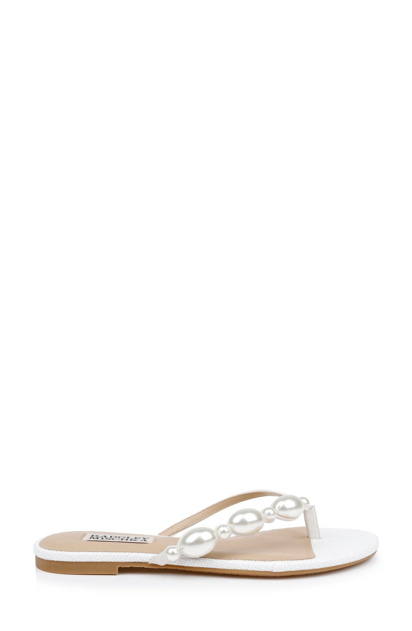 Dyana Pearl Embellished Thong Sandals