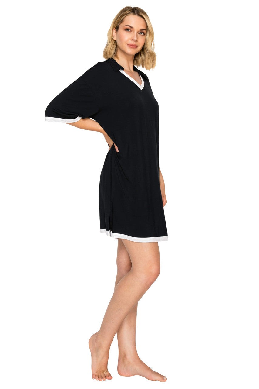 Yummy Modal Blend Collared Sleep Dress