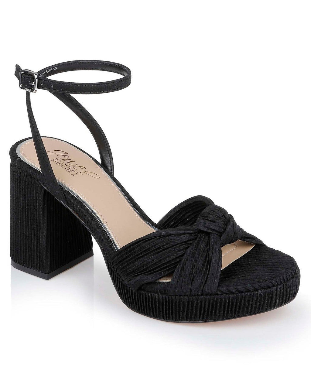 Tyler Ribbed Open Toe Block Heels