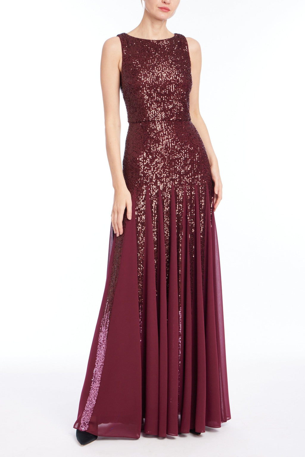 Sequin Godet Gown