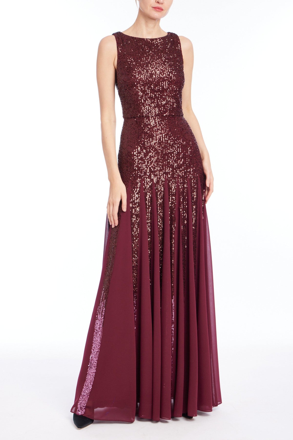 Sequin Godet Gown
