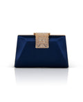 Amira Satin Faceted Trapezoid Minaudiere