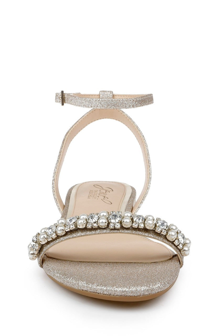 Daria Pearl and Crystal Flat Sandals