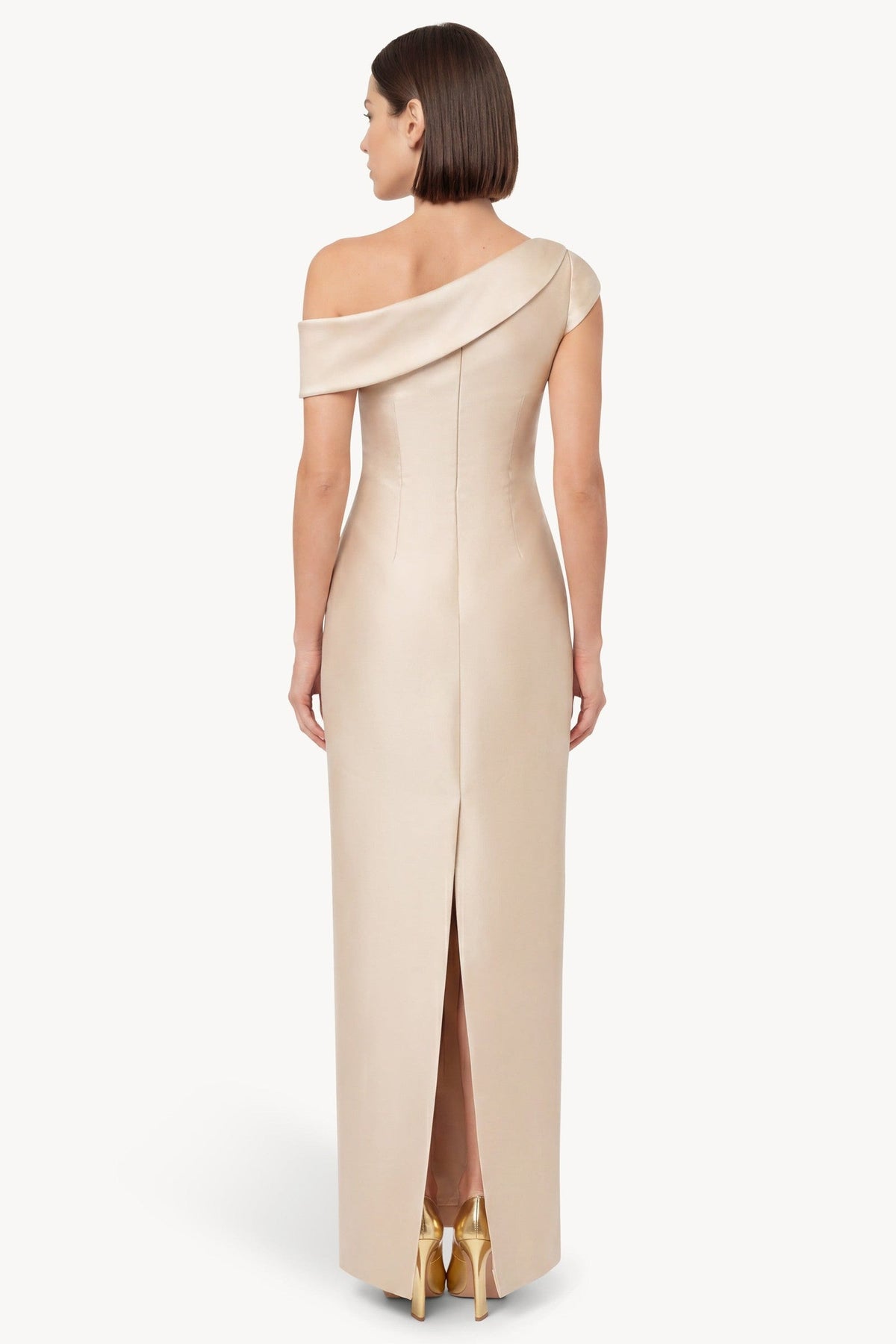 One-Shoulder Column Gown