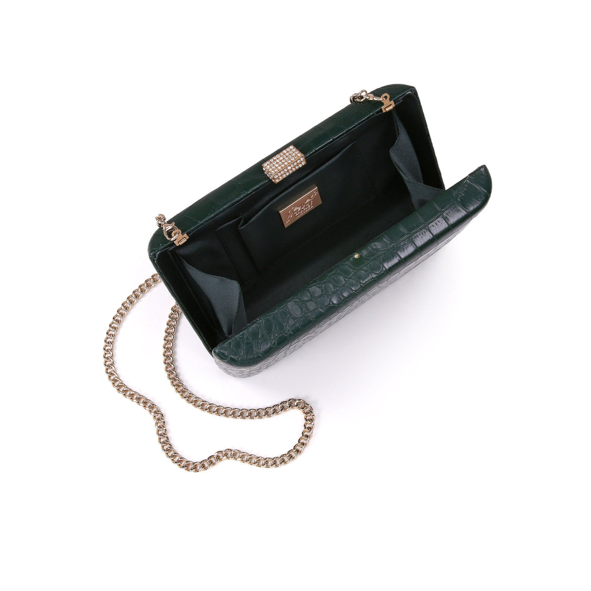 Cleo Croc Embossed Leather Minaudiere