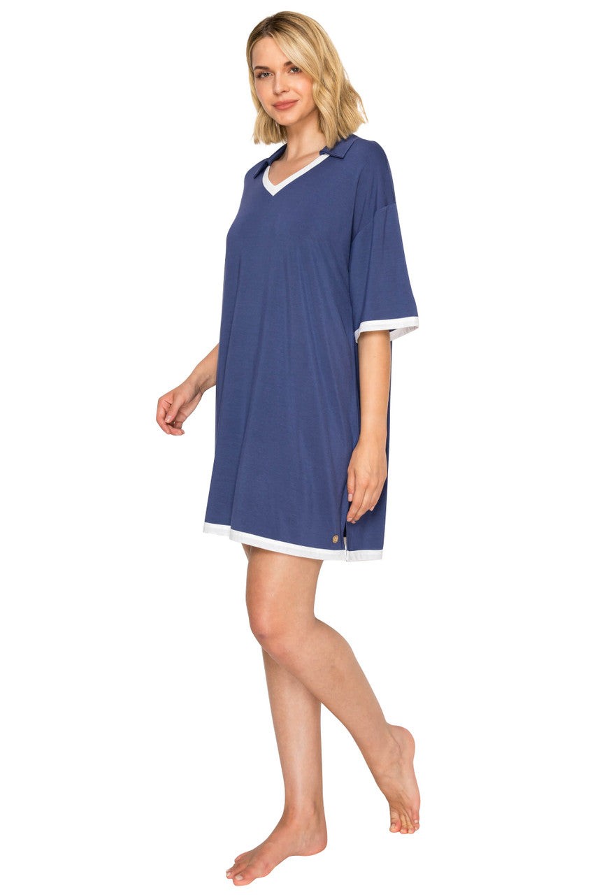 Yummy Modal Blend Collared Sleep Dress