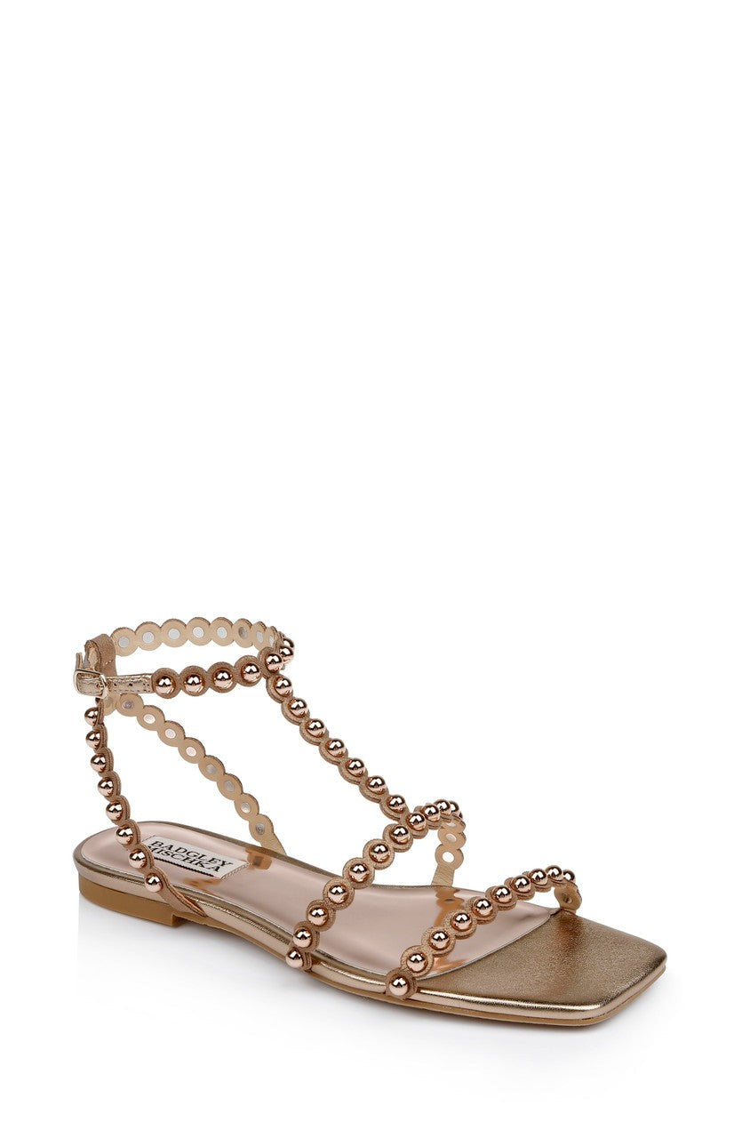 Cami Pearled Gladiator Flat Sandal