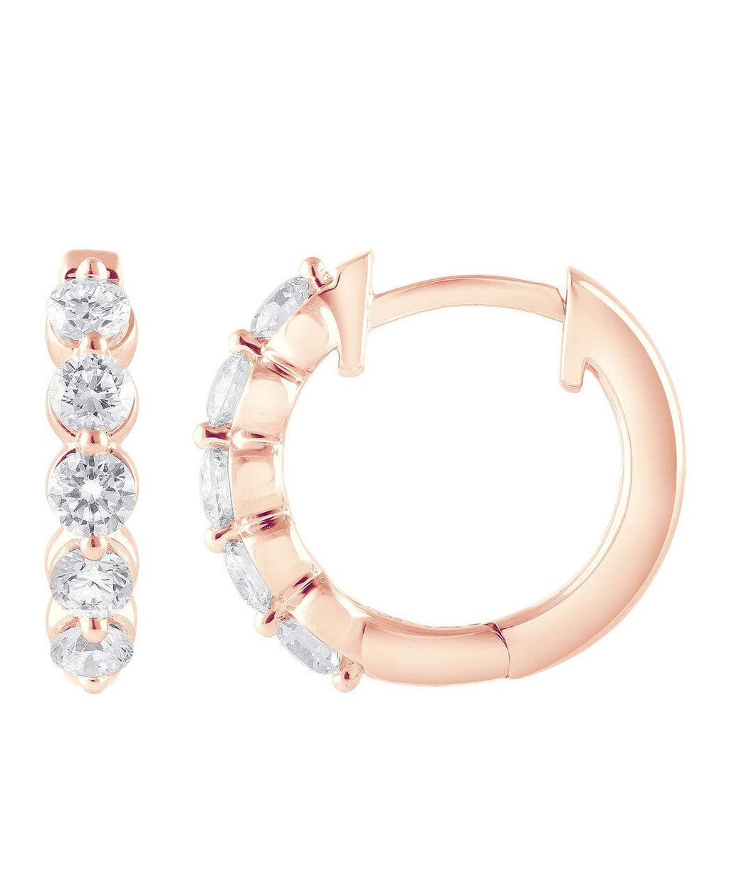 Small Diamond Hoops Earrings