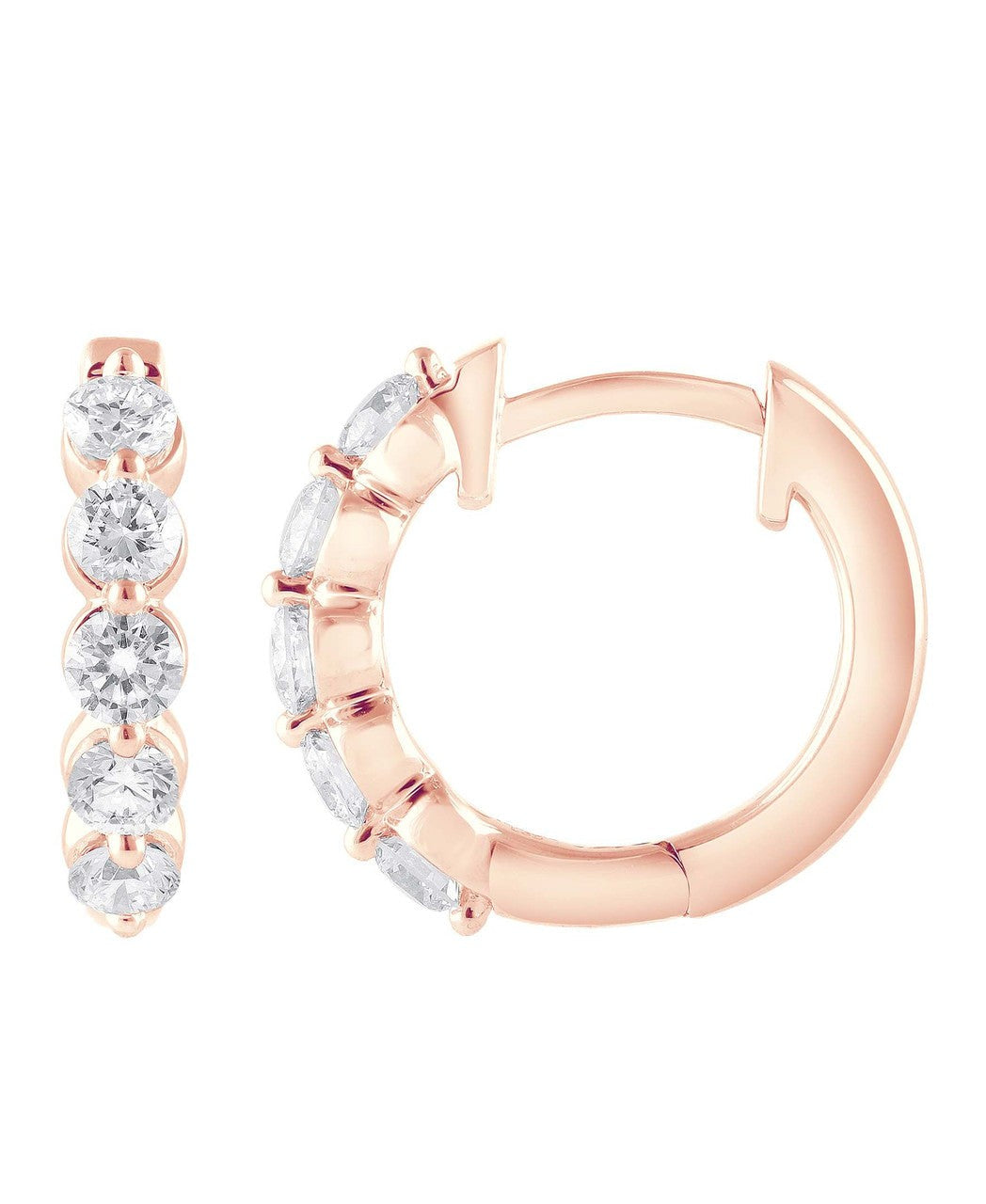 Small Diamond Hoops Earrings