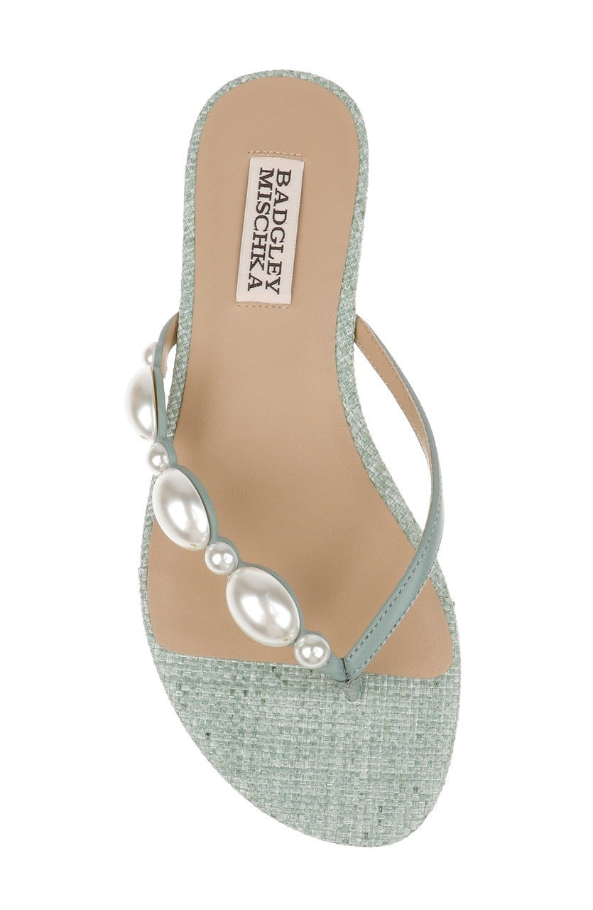 Dyana Pearl Embellished Thong Sandals