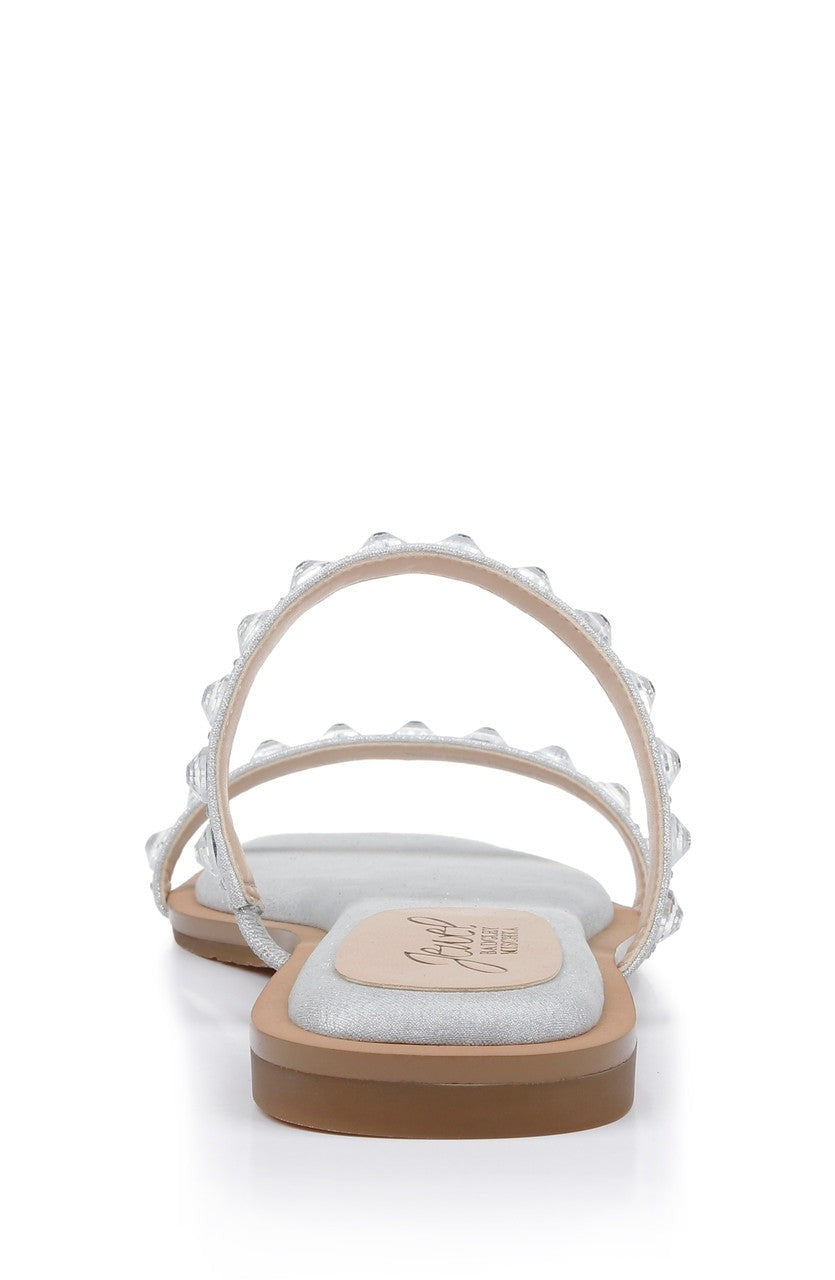 Honesty Flat Sandals with Gemstone-Studded Straps