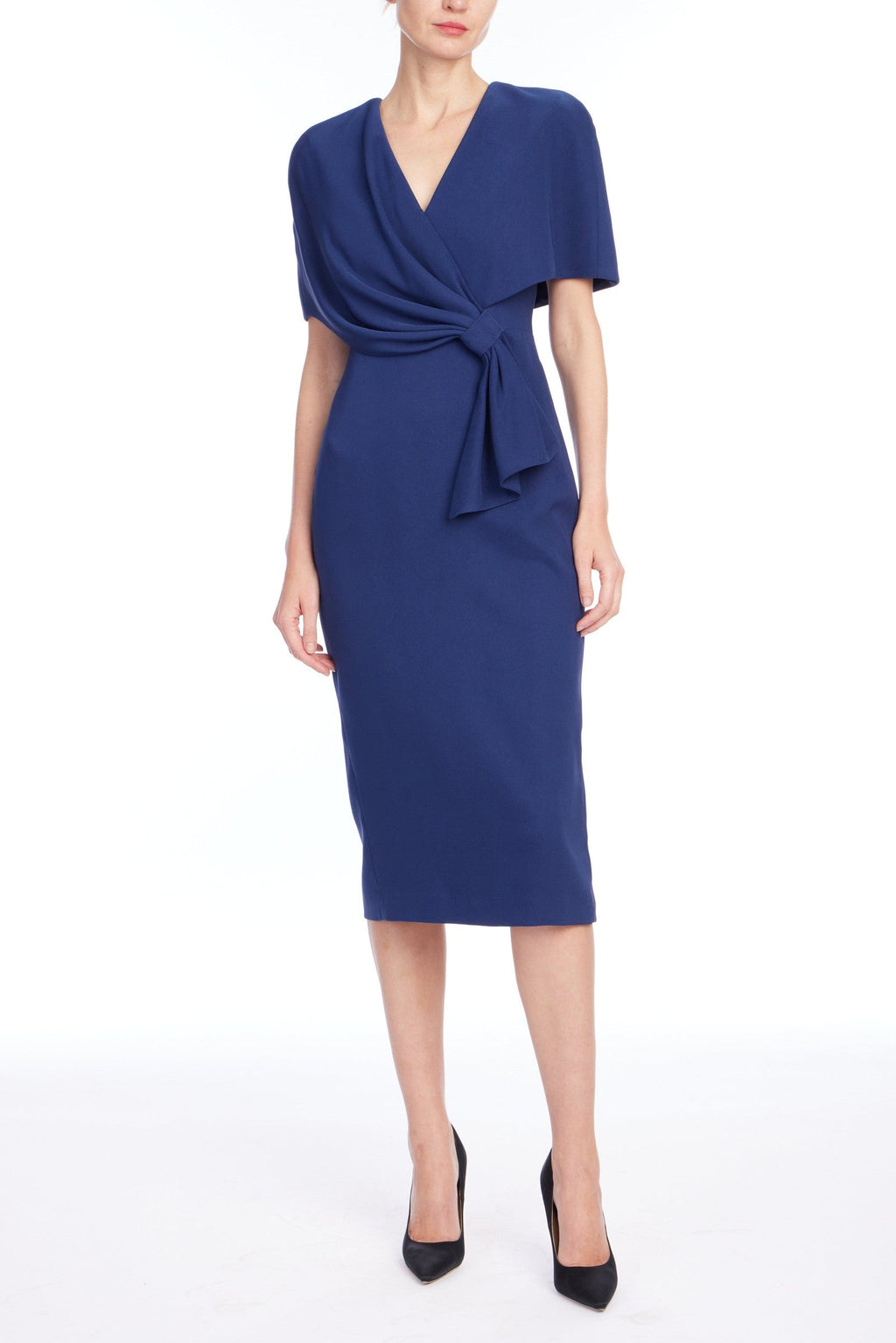 Wrap Shoulder Sheath Cocktail Dress