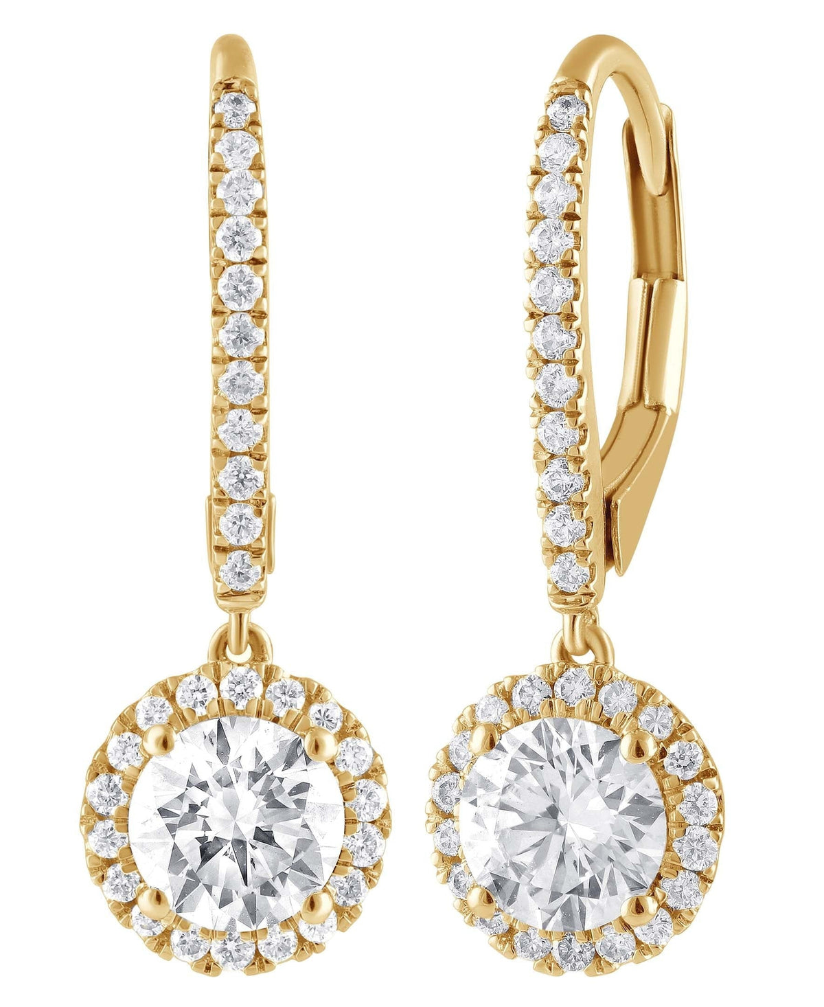 Diamond Halo Drop Earrings