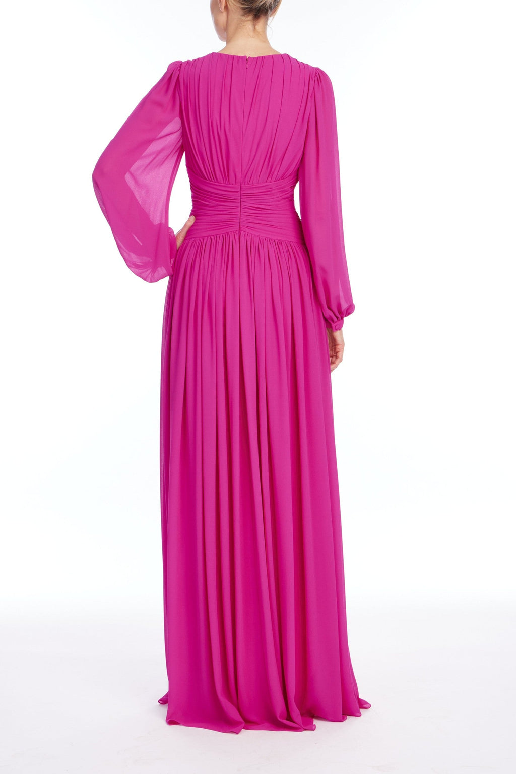 V Neck Draped Gown