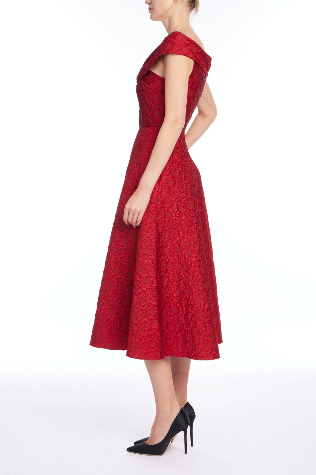 Portrait Jacquard Cocktail Dress