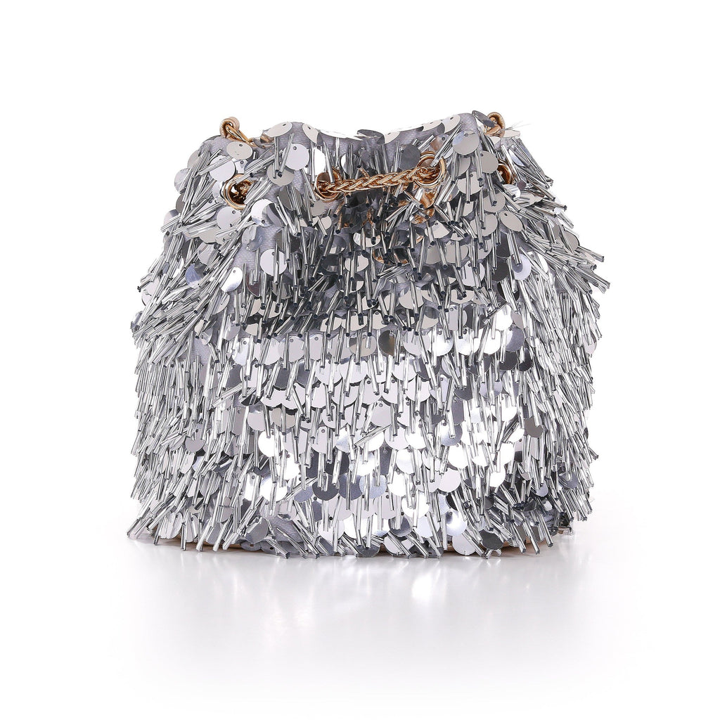 Piper Sequin and Bugle Bead Bucket Bag