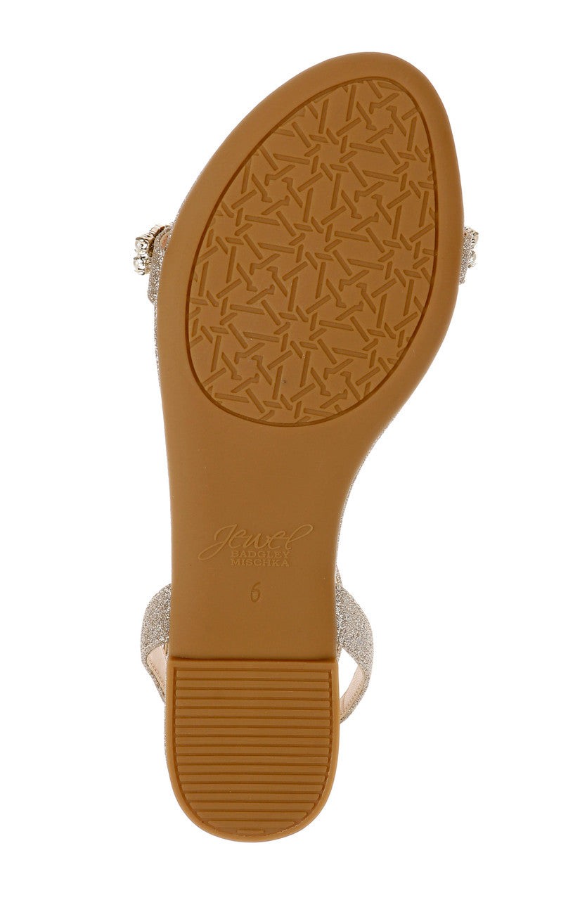 Daria Pearl and Crystal Flat Sandals