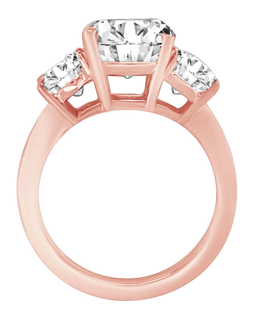 Round Three Stone Diamond Engagement Ring