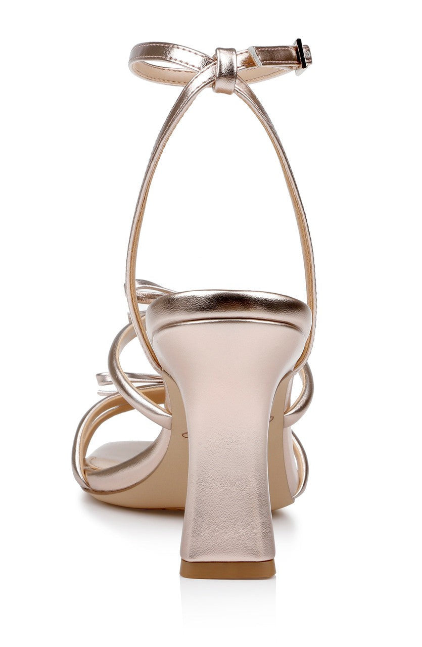 Kiyomi II Metallic Delicate Sandal with Bow Straps