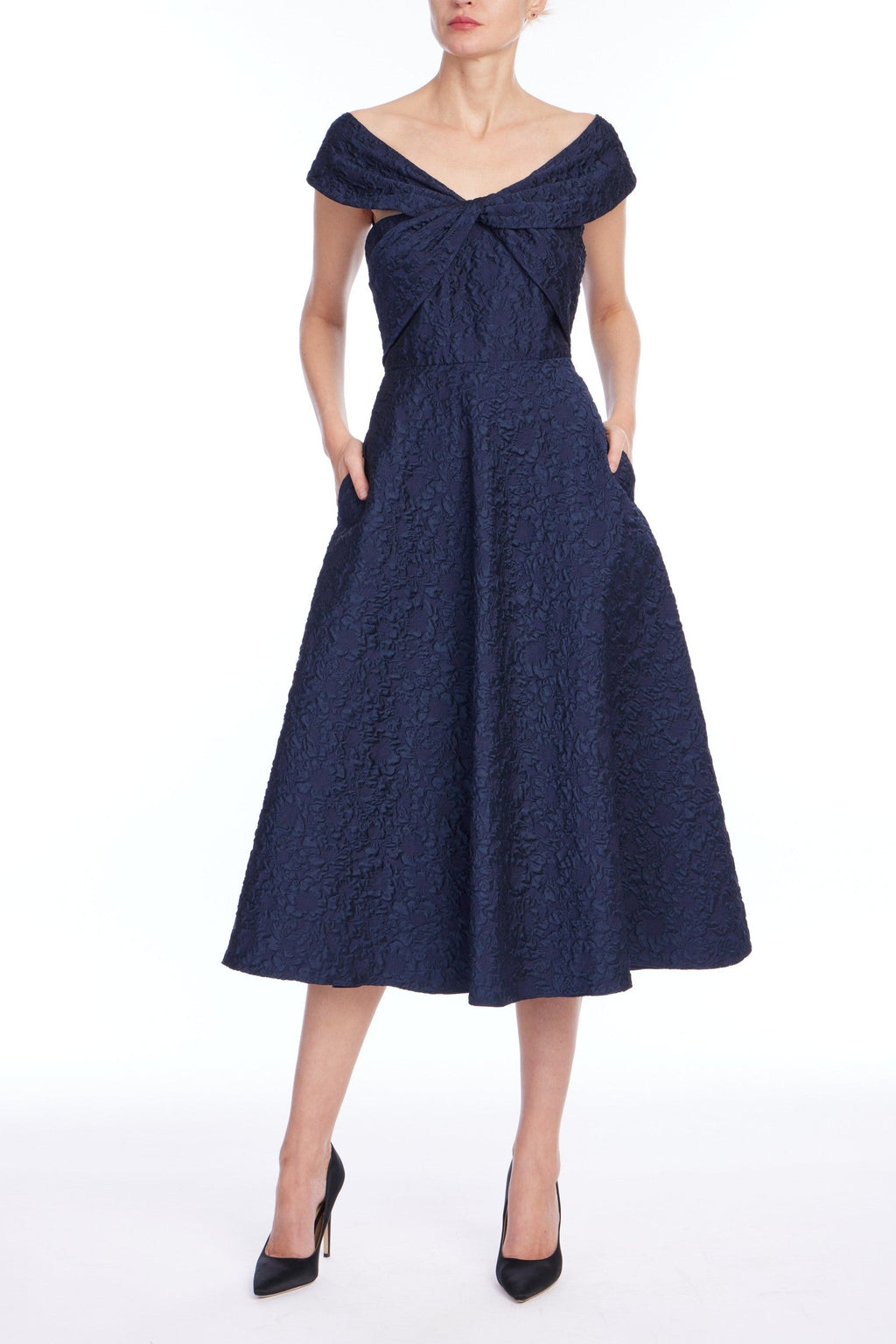 Portrait Jacquard Cocktail Dress