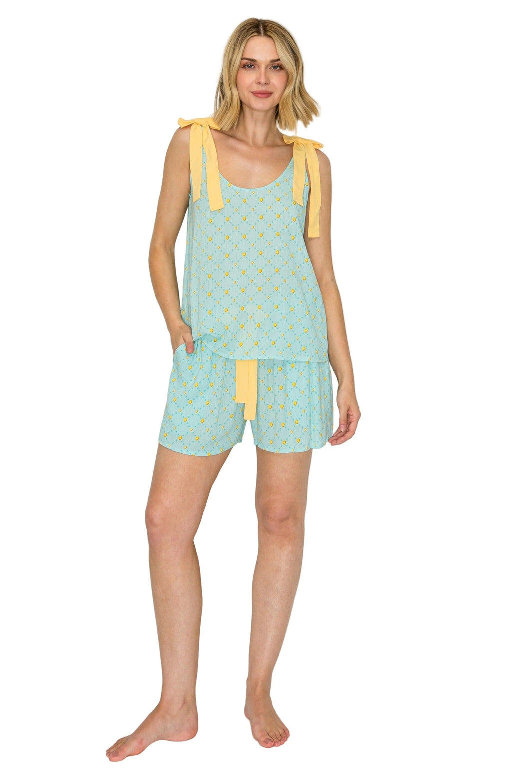 Luxe Crinkle Jersey Tank and Shorts Pajama Set